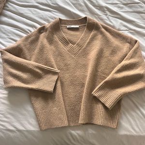 Tan Zara V Neck Sweater